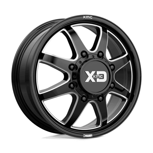 XD XD845 PIKE DUALLY - Gloss Black Milled - Front alloy wheel