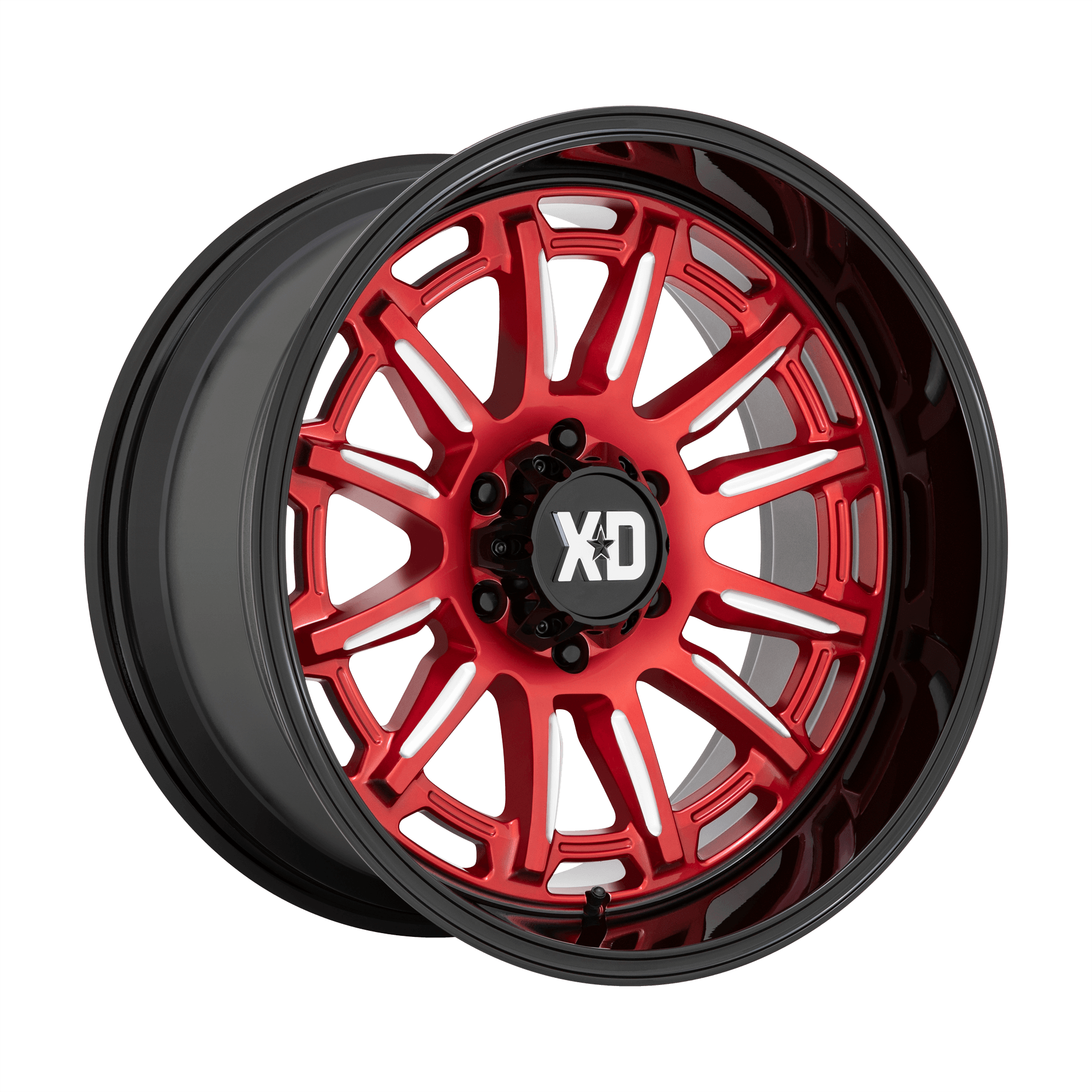 XD XD865 PHOENIX - Candy Red Milled W/ Black Lip alloy wheel