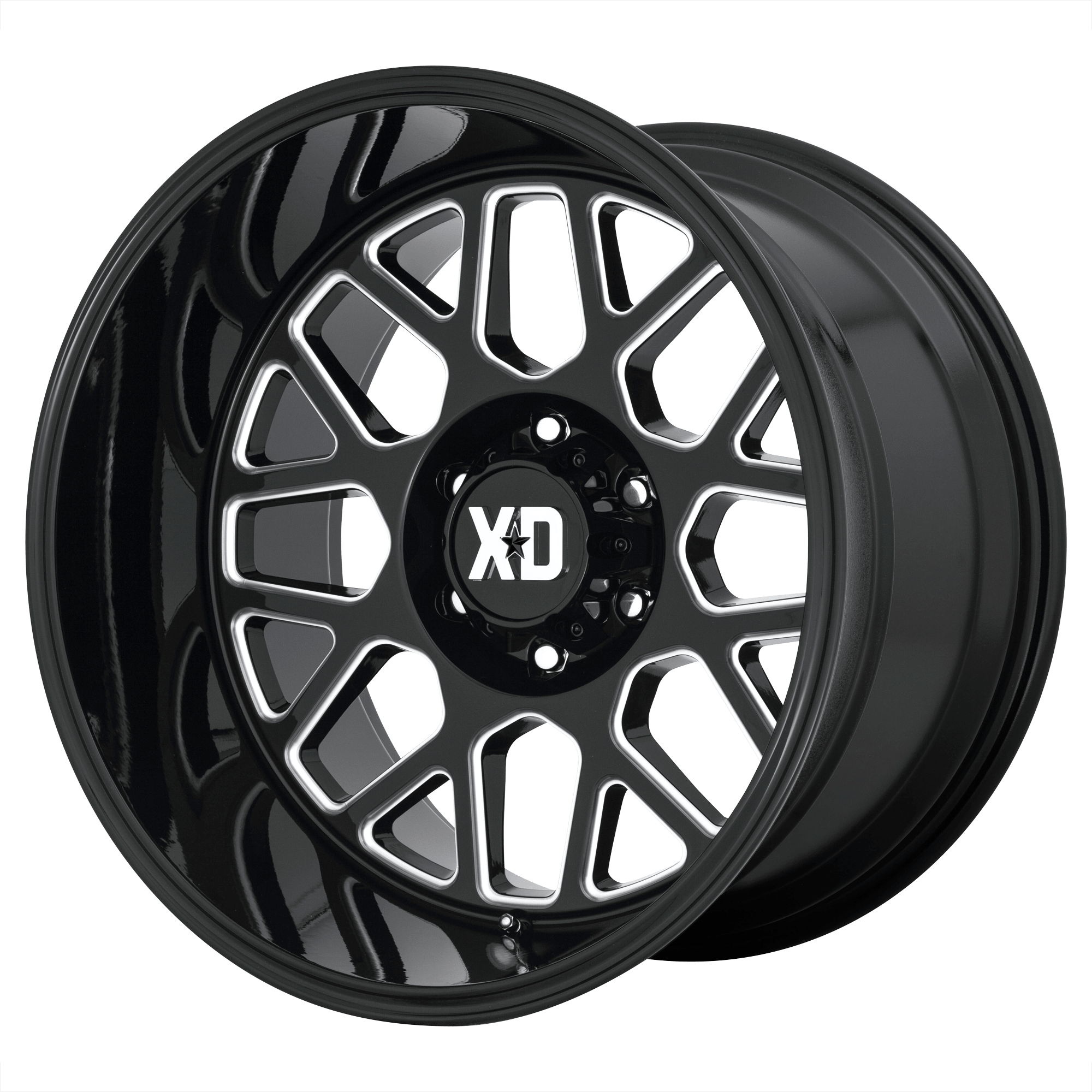 XD XD849 GRENADE II - Gloss Black Milled alloy wheel