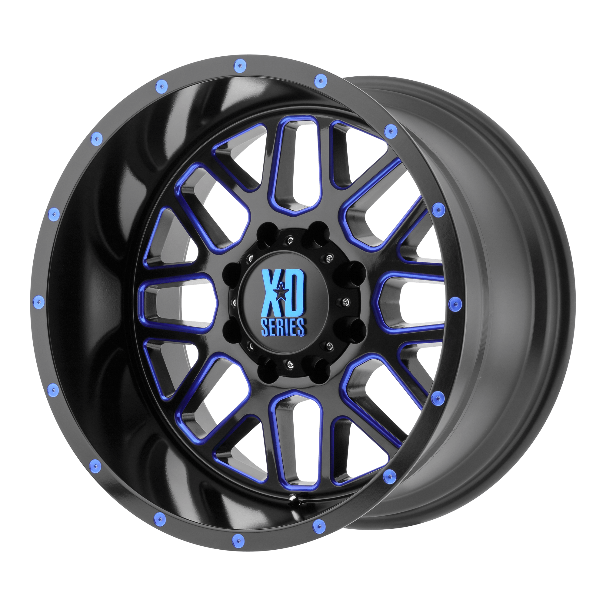 XD XD820 GRENADE Satin Black Mill W/ Blue Tint Alloy Wheels